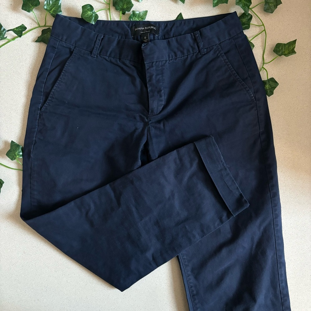 Navy blue chino capri pants